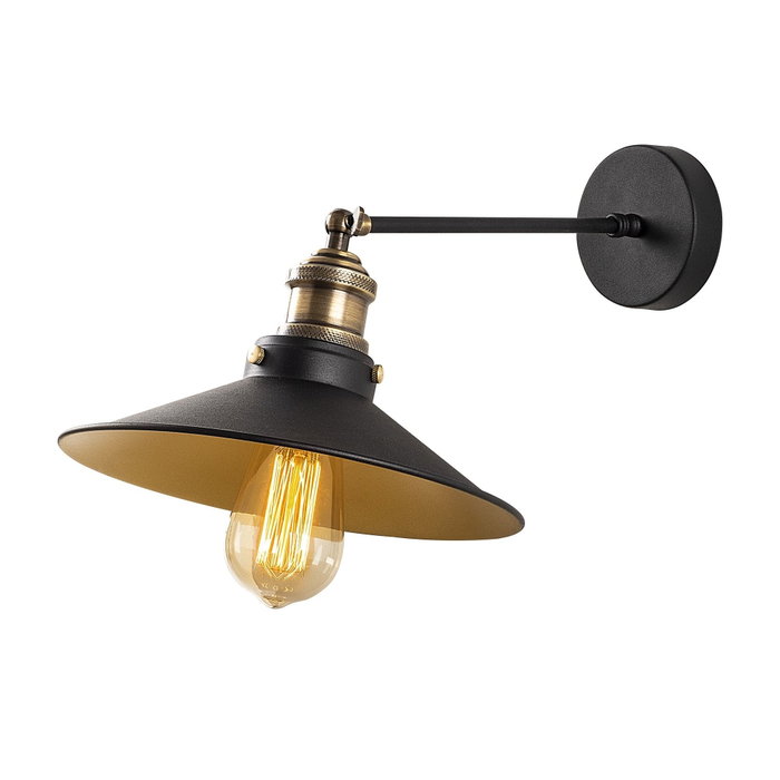 Opviq Lámpara de pared Negro y Oro Opviq Lámpara de pared Negro y Oro